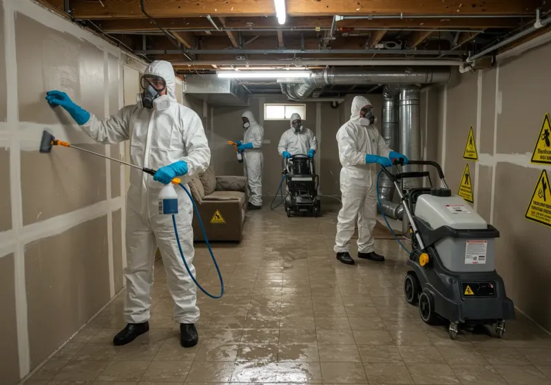 Basement Moisture Removal and Structural Drying process in Fairfield, OH